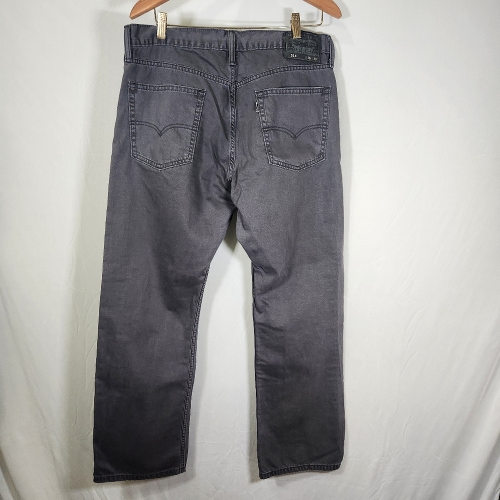 Vintage 514 Levi's Gray Relaxed Fit Jeans Straight Leg 100% Cotton - Picture 5 of 10